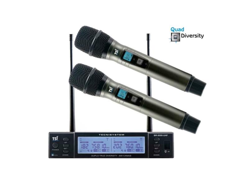 Tsi - Microfone Sem Fio 600 Canais tsi BR8000 uhf