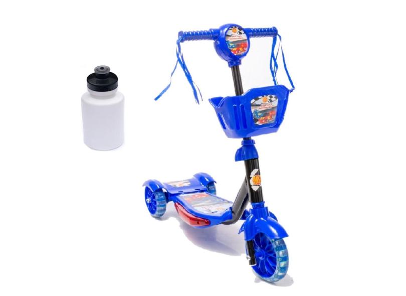 Patinete Com Cesta Dm Toys Corrida Com Led e Squeeze 300ml