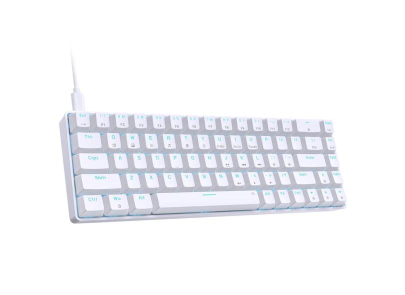 Teclado mecânico para jogos dierya T68SE de 68 teclas branco