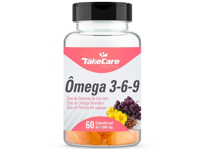 Ômega 3-6-9 óleo de uva, linhaça E prímula 60 caps take care