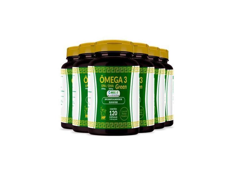 6X Omega 3 Puro Oleo De Peixe 1000Mg 120Cps Epa 540 Dha 360 - Hf Suple