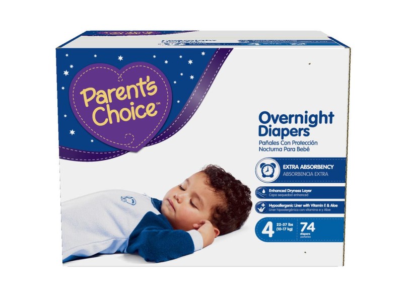 Fralda Parent's Choice Overnight Diapers Tamanho G 74 Unidades
