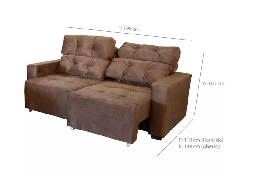 Conjunto 2 e 3 lugares Reclinável Retrátil Suede Amabilli Gazin