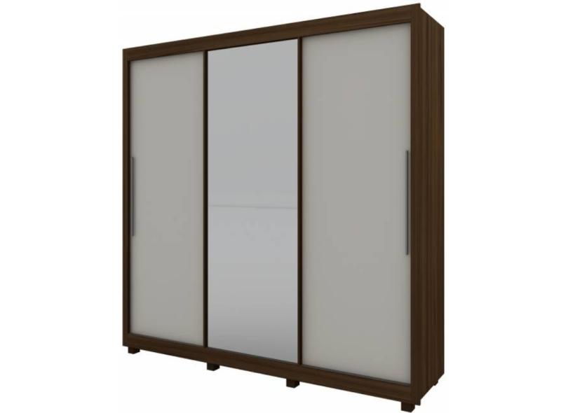 Guarda-Roupa Casal 3 Portas 4 Gavetas com Espelho Royale com Pés Gelius Móveis