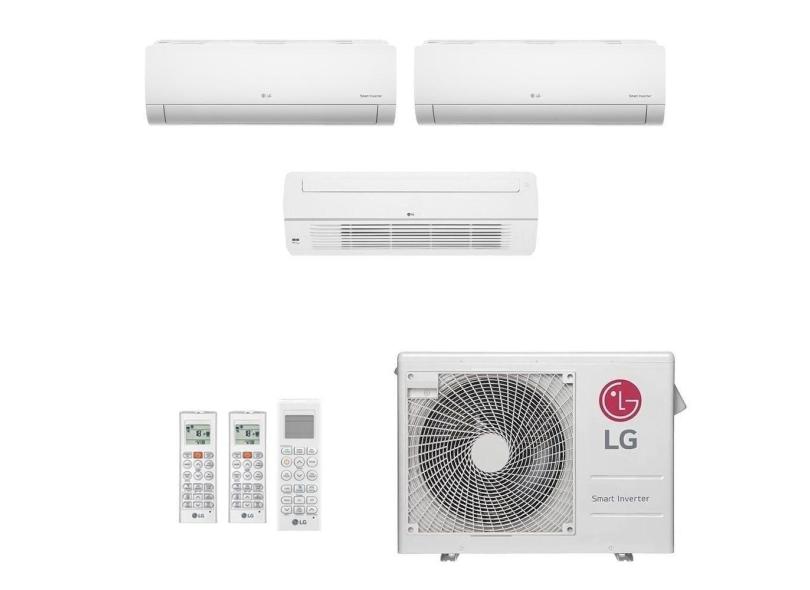 Ar-Condicionado Multi Split Inverter LG 21.000 (2x Evap HW 9.000 + 1x Evap Cassete 1 Via 12.000) Quente/Frio 220V