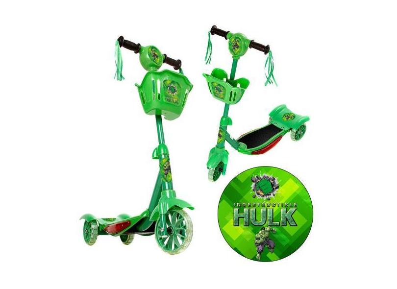 Patinete Crianças Scooter 3 Rodas Brinquedo Infantil Hulk - Zein