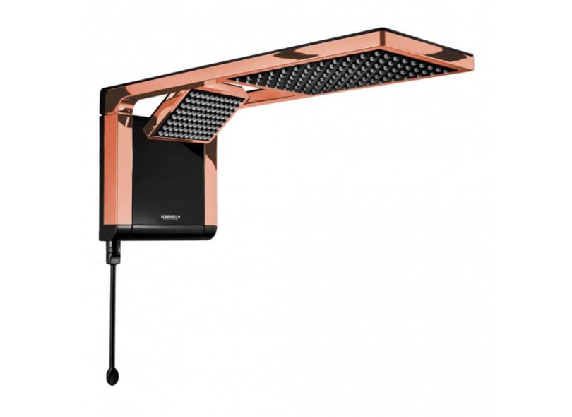 Chuveiro Lorenzetti Acqua Duo Ultra Eletrônico Preto Rose Gold 220V