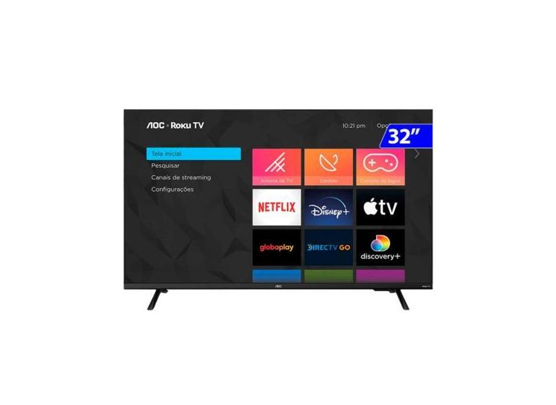 Tv 32p aoc led smart roku wifi hd hdmi