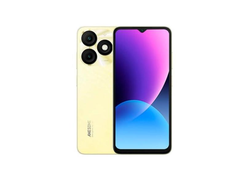Celular Itel A50 Tela 6.6" HD 3GB RAM 64GB/128GB ROM Dual sim Octacore Versão Global (Dourado, 128, GB)
