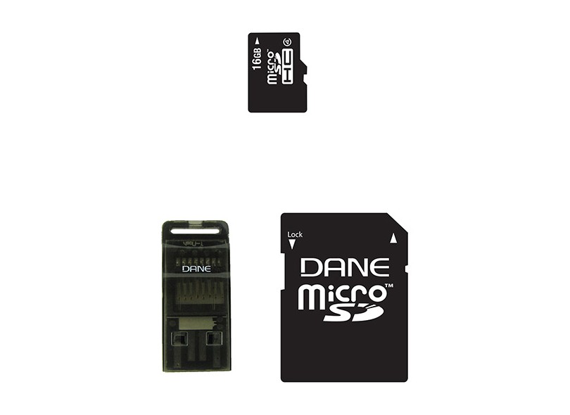Cartão de Memória Micro SDHC com Adaptador Dane-Elec 16 GB DA-3IN1-16G-R