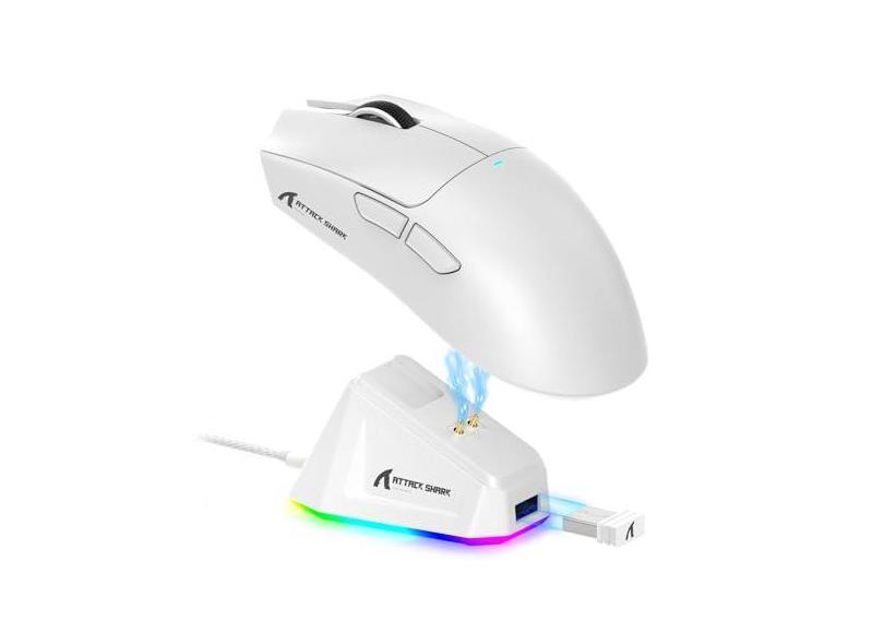 ATTACK SHARK Mouse X11 leve sem fio para jogos com base de carregamento RGB, Tri-Mode-2.4G/USB-C com fio/BT, DPI 22K, sensor óptico PAW3311, interruptor HUYU, 5 botões programáveis para PC/Mac