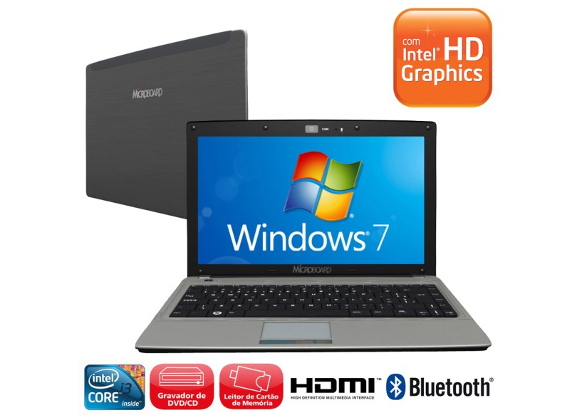 Notebook Microboard ME385 8GB HD 500GB Intel Core i3 330 8GB HD 500GB Windows 7 Home Basic