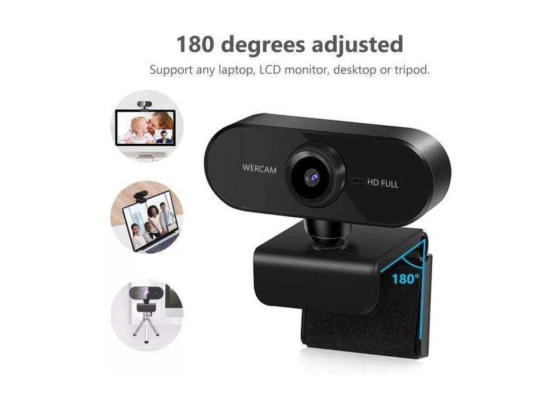 Webcam Full HD 2MP USB Plug Play Microfone Embutido Câmera Computador 