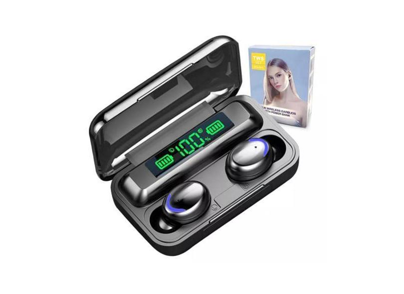 Fone De Ouvido TWS Bluetooth TWE-F9-5 Rosa Com Função Power Bank Intra