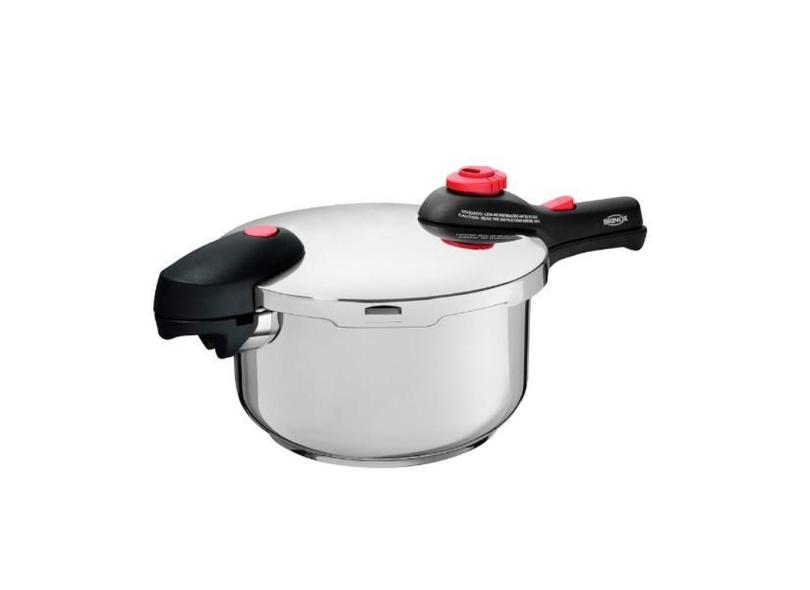 Panela de pressão em inox Brinox Supra 6 litros