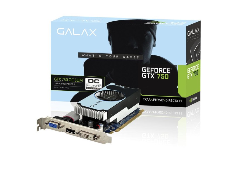 Placa de Video NVIDIA GeForce GTX 750 Ti 1 GB DDR5 128 Bits Galax 75IGH8HX9KXV