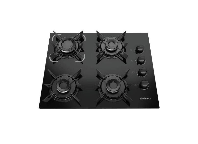Cooktop 4 Bocas Itatiaia Electra Vidro Temperado Gás 4Q Preto Bivolt -