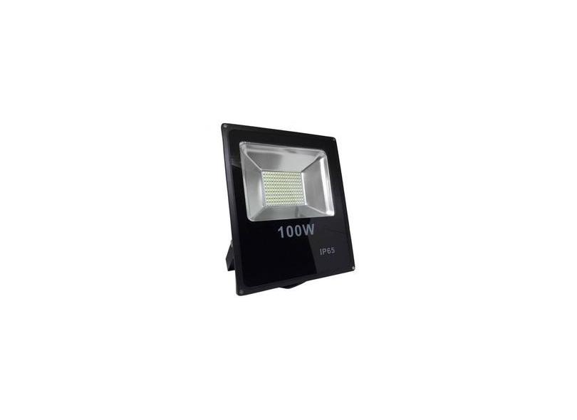 REFLETOR Holofote 100w Pastilha LED Branco Frio Slim 6500k BIVOLT ...