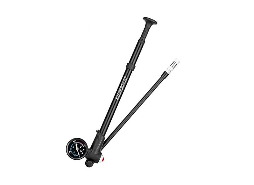 JOYID Bomba de choque de bicicleta com medidor de pressão 300psi bomba de ar de inflador de pneu de bicicleta de alta pressão para garfo de bicicleta e suspensão traseira