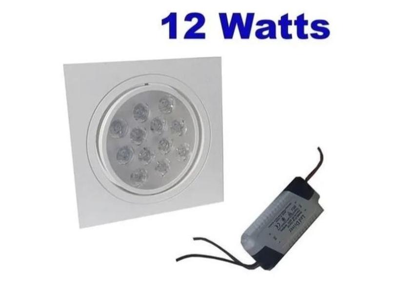 Kit 5 Spot Quadrado Led 12w Lampada Direcionável Sanca Gesso com o