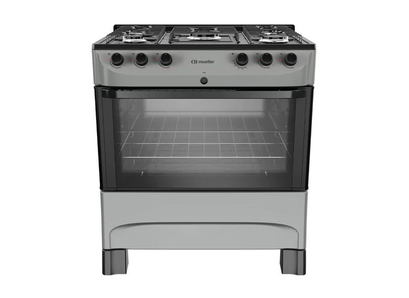 Fogão 5 Bocas a Gás Mueller MFI5BC Mesa de Aço Esmaltado e Acendimento Automático Titânio Bivolt
