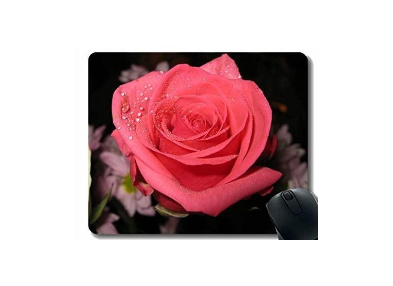 Mouse pad antiderrapante, mouse pad para escritório com rosas e flores