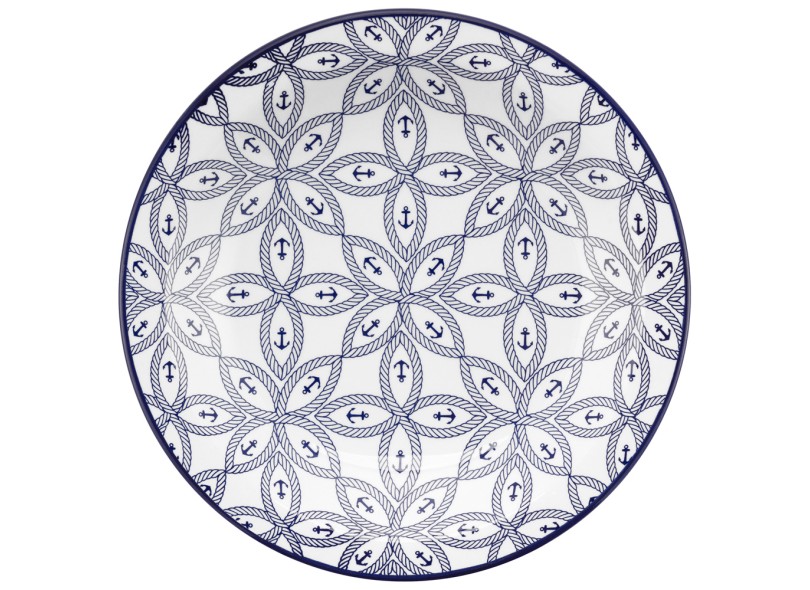 Aparelho de Jantar Redondo de Porcelana 30 peças - Floreal Nautico Oxford Porcelanas