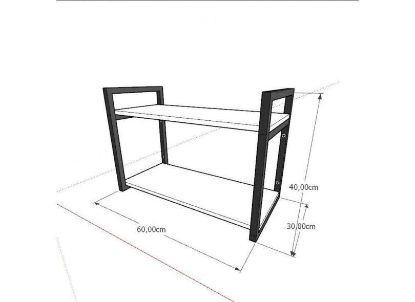 Rack estilo industrial aço cor prateleiras 30cm cor OSB modelo ...
