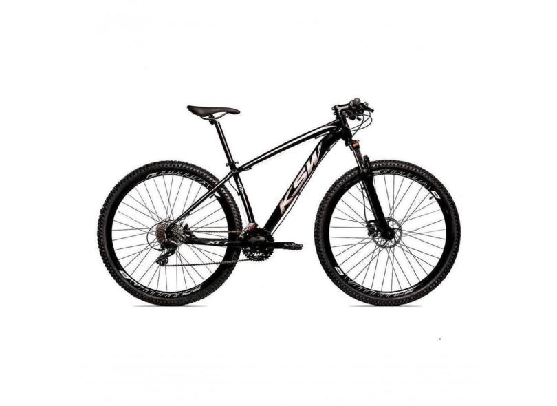 Bicicleta Aro 29 Ksw 21 Marchas Freio Hidráulico E Suspensão - Preto-prata - 21