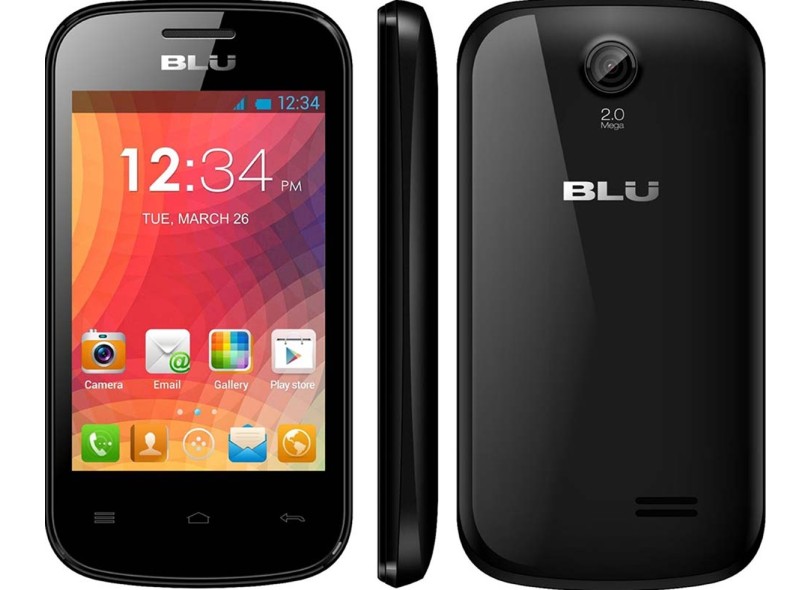 Smartphone Blu Dash Jr D140 Câmera 2,0 MP 2 Chips Android 2.3 (Gingerbread) Wi-Fi