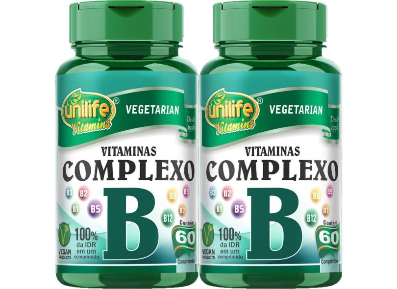 KIT 2 POTES - Vitaminas Complexo B ( B1 B2 B3 B5 B6 B7 B9 B12 ) - 60 ...