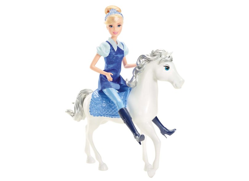 Boneca Princesas Disney Cinderela e Cavalo Mattel