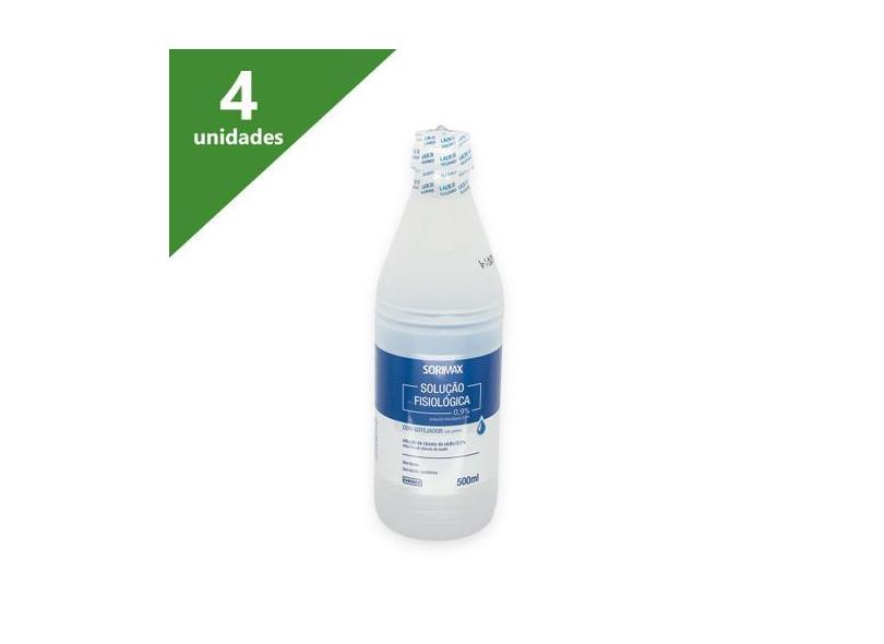 Soro Fisiológico 500 Ml 0,9% Garrafa Sorimax (Cx C/04 Unds) - Farmax em  Promoção é no Buscapé