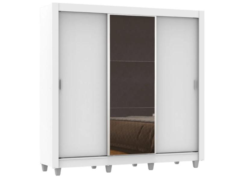 Guarda-Roupa Casal 3 Portas 2 Gavetas com Espelho Lyon 2E com Pés Madesa