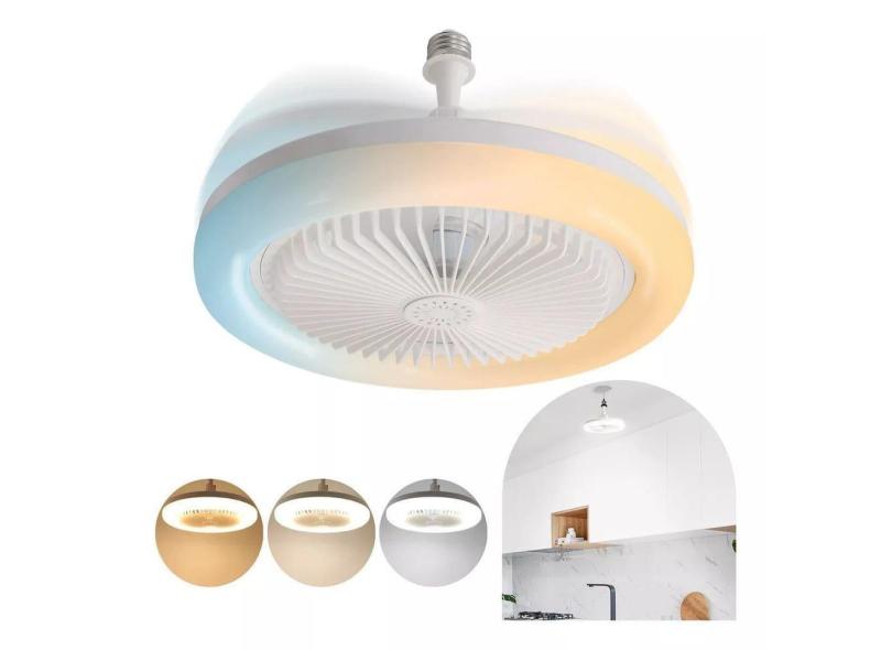 Controle À Distância: Lâmpada Ventilador Teto Led Ajustável