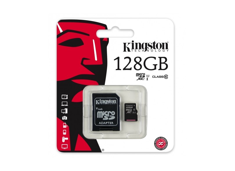 Cartão de Memória Micro SDXC com Adaptador Kingston 128 GB SDCX10/128GB