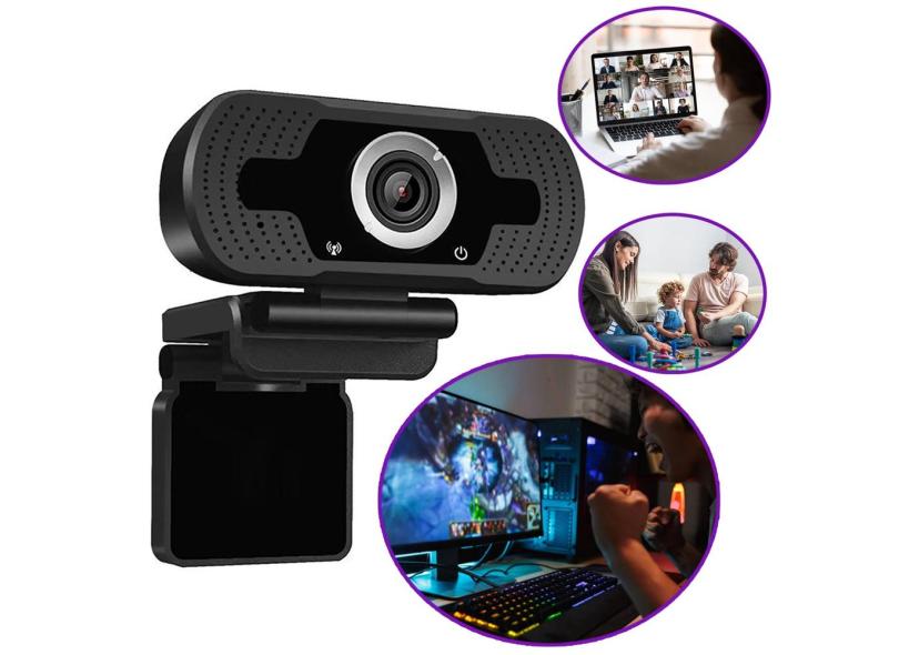 Webcam Para Computador Full HD 360° Usb Com microfone Profissional 1080p