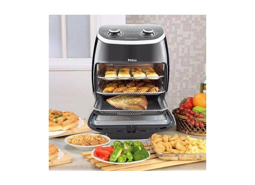 Fritadeira Air Fry Oven Philco Fritadeira E Forno 11 Litros Preta 110V