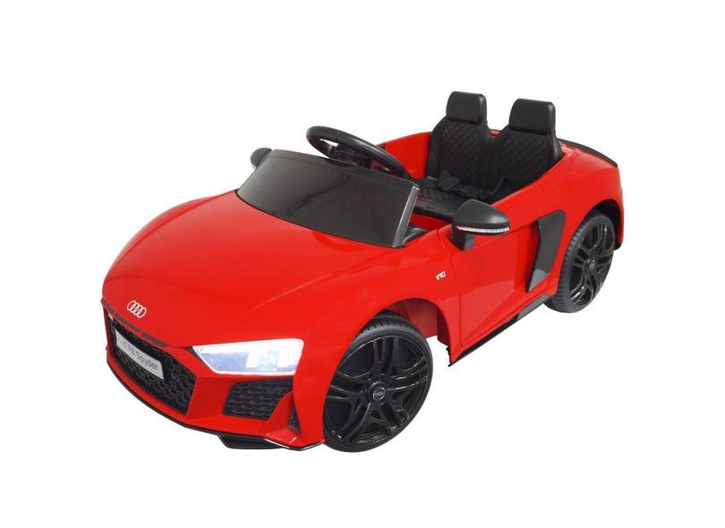 Mini Carro Elétrico Infantil Criança 12V Audi R8 Spyder Controle Remoto Vermelho Brinqway BW-123