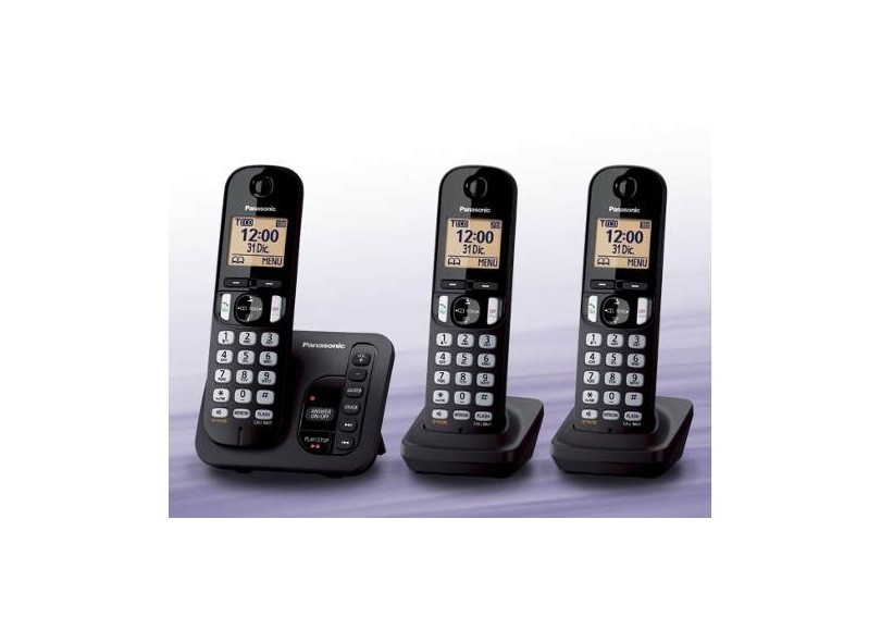 Telefone sem Fio Panasonic com 2 Ramais Secretaria Eletrônica KX-TGC223
