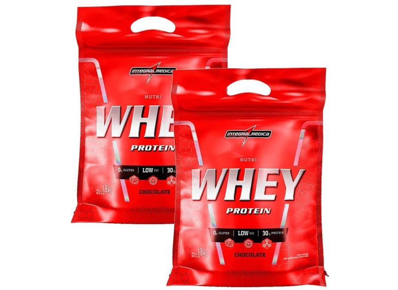 Combo 2 Nutri Whey Protein Chocolate 1800g Refil Integralmédica