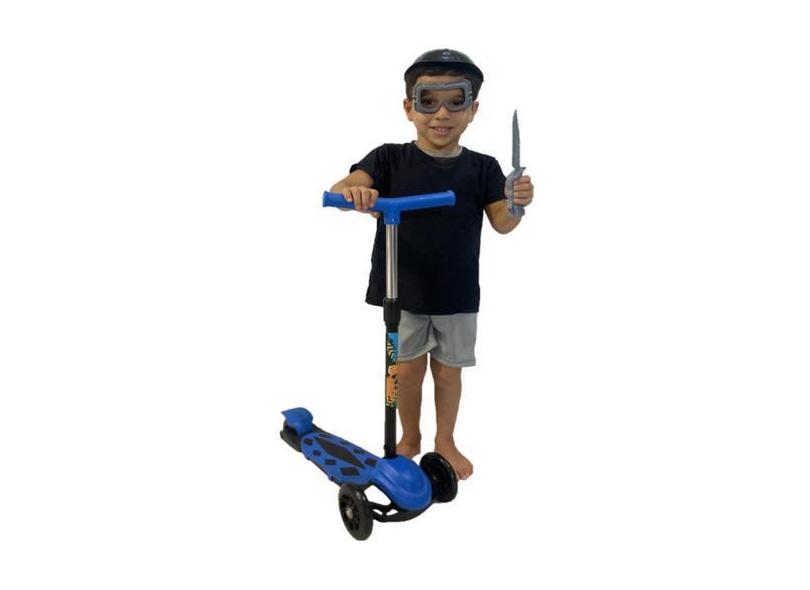 Patinete Dm Toys Radical New Azul + Fantasia Kit Policia
