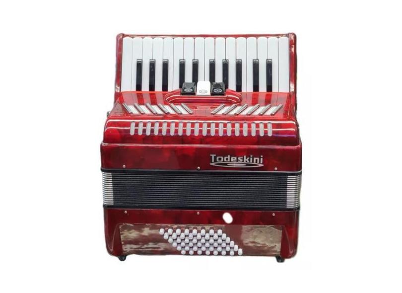 Acordeon Todeskini 48 Baixos Vermelho