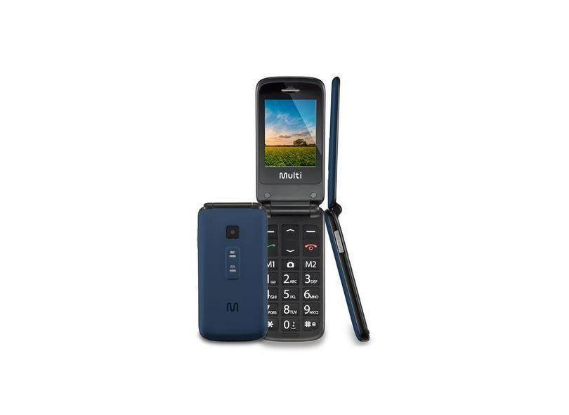 Celular Flip Vita Multilaser Dual Chip MP3 Azul - P9020OUT [Reembalado] P9020OUT