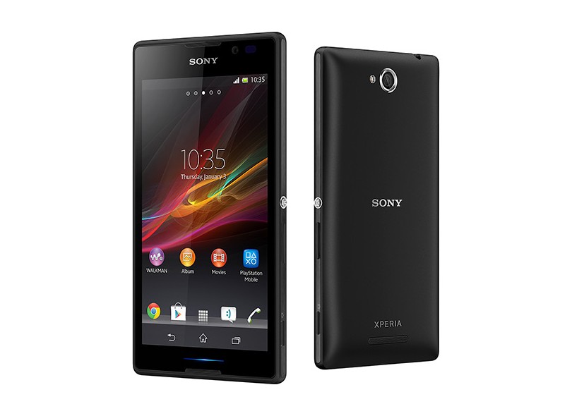 Smartphone Sony Xperia C Dual C2304 Câmera 8,0 MP 2 Chips 4GB Android 4.2 (Jelly Bean Plus) Wi-Fi 3G