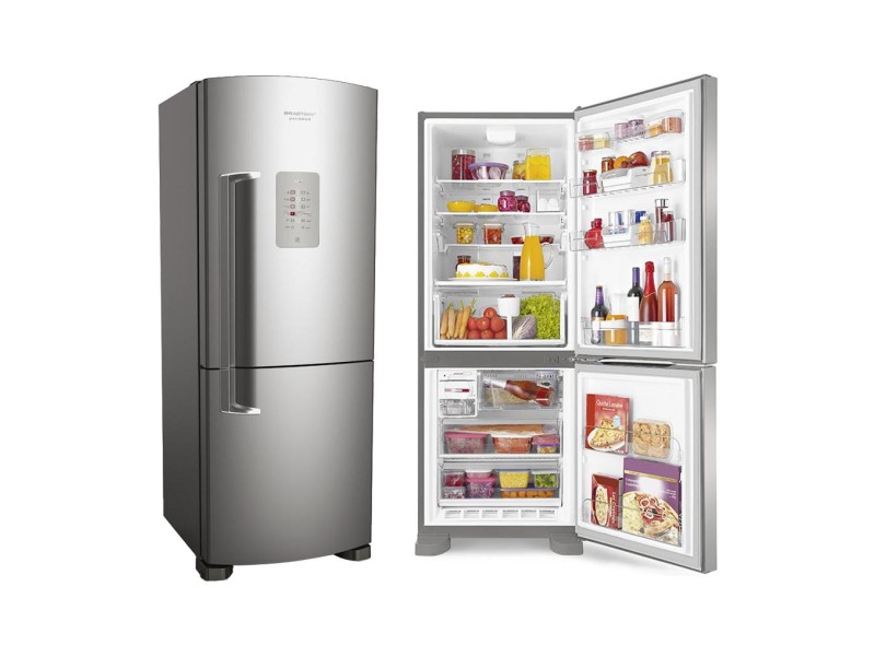 Geladeira Brastemp Viva! Frost Free Inverse 422 Litros Smart Bar Inox BRE51NR