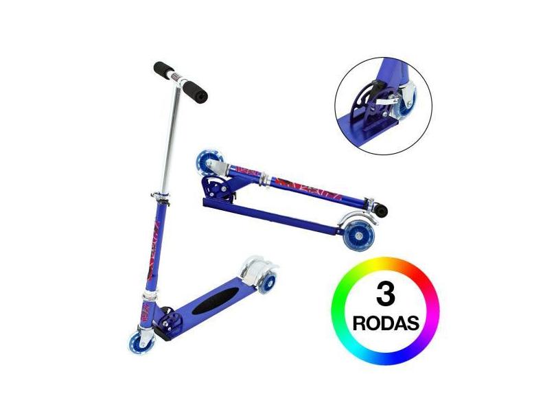 Patinete Spider Man Para Criança 3 Rodas Masculino Azul - Dm Radical