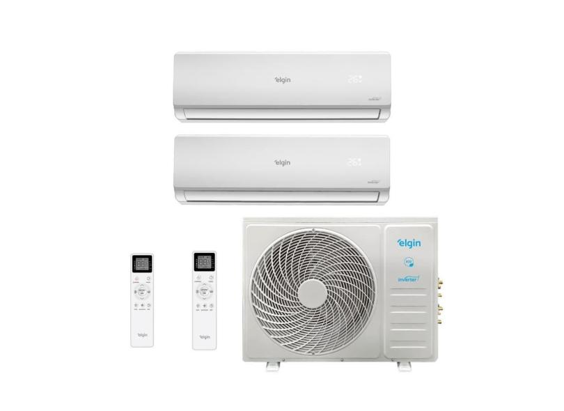 Ar Condicionado Bi Split Hi Wall Inverter Elgin Total Plus 18000 BTUs (9000+9000) Quente/Frio MTQE18C2CB - 220V