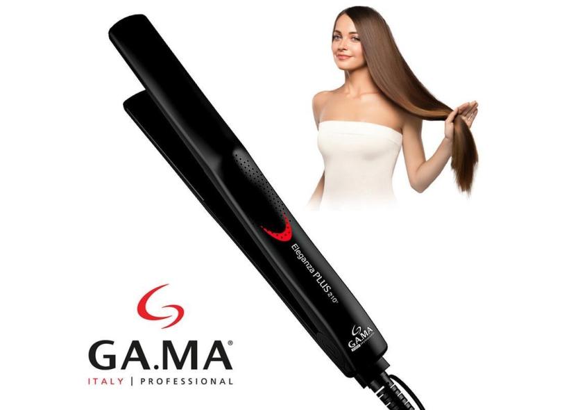 Prancha Chapinha Cerâmica Profissional Ga.Ma Italy Preta Íon