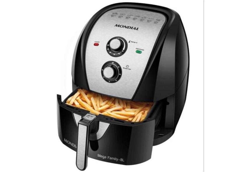 Fritadeira Air Fryer Mondial Family 8l 1900w Preto/inox 110V